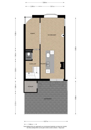 Floorplan - T.G. Gibsonstraat 13, 7411 RN Deventer